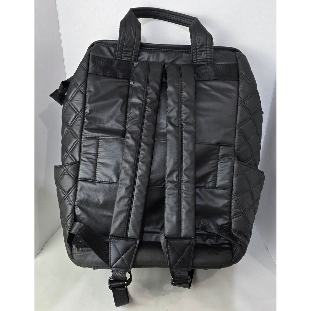 Joan & David Backpack Large Black Quilted Puffer Travel Work Laptop Bag #1105 - Picture 4 of 11